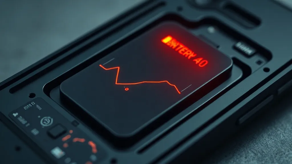 Close up of a modern smartphone internal battery with glowin